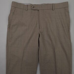 Ballin Pants Mens 32x32 Brown Comfort-EZE Wool Dress Trousers Flat Front Slacks